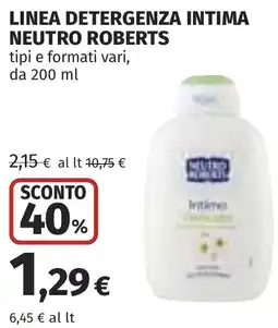 Coop Linea detergenza intima NEUTRO ROBERTS offerta