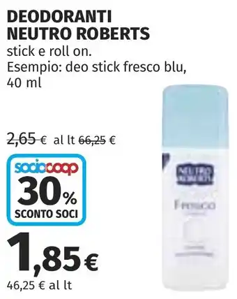 Coop Deodoranti NEUTRO ROBERTS offerta