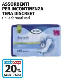 Coop Assorbenti per incontinenza TENA DISCREET offerta