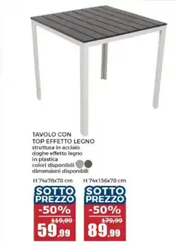 Happy Casa Tavolo con top effetto legno offerta