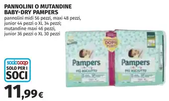 Coop Pannolini o mutandine baby-dry PAMPERS offerta