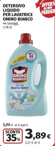 Coop Detersivo liquido per lavatrice OMINO BIANCO offerta