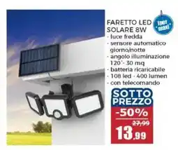 Happy Casa Faretto led solare 8W offerta