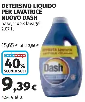 Coop Detersivo liquido per lavatrice nuovo DASH offerta