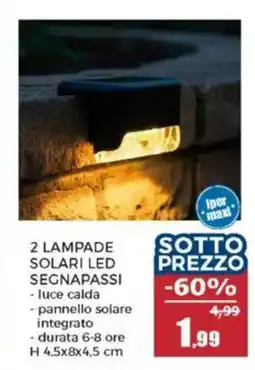 Happy Casa 2 lampade solari led segnapassi offerta