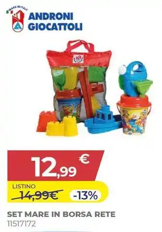 Androni giocattoli set mare in borsa rete