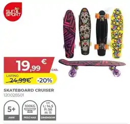 Toys Center Sun & sport skateboard cruiser offerta