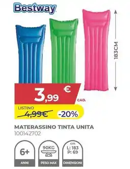Toys Center Bestway materassino tinta unita offerta