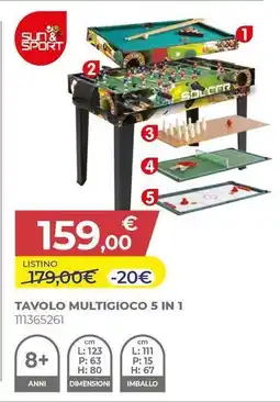 Toys Center Sun & sport tavolo multigioco 5 in 1 offerta