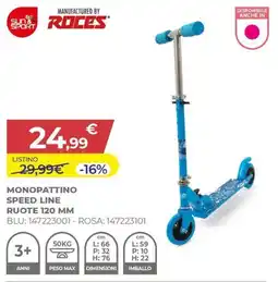 Toys Center Sun & sport monopattino speed line ruote 120 mm offerta