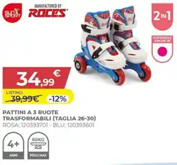 Toys Center Sun & sport pattini a 3 ruote trasformabili (taglia 26-30) offerta