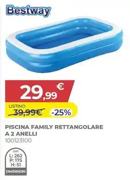 Toys Center Bestway piscina family rettangolare a 2 anelli offerta