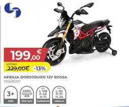 Toys Center Aprilia dorsoduro 12v rossa offerta