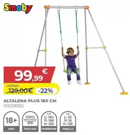 Toys Center Smoby altalena plus 180 cm offerta