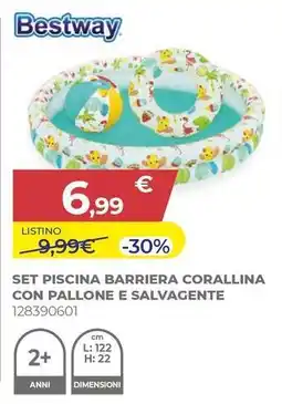 Toys Center Bestway set piscina barriera corallina con pallone e salvagente offerta