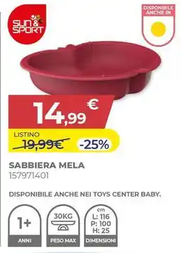Toys Center Sun & sport sabbiera mela offerta