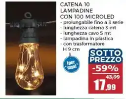 Happy Casa Catena 10 lampadine con 100 microled offerta