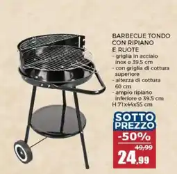 Happy Casa Barbecue tondo con ripiano e ruote offerta