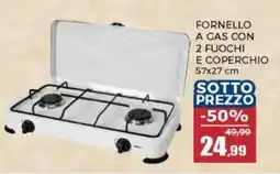 Happy Casa Fornello a gas con 2 fuochi e coperchio offerta