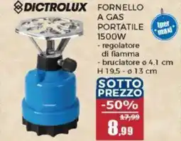 Happy Casa Dictrolux fornello a gas portatile 1500W offerta