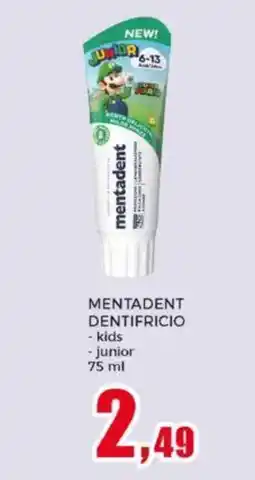 Happy Casa Mentadent dentifricio kids, junior offerta