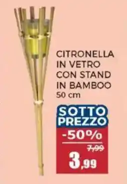 Happy Casa Citronella in vetro con stand in bamboo offerta