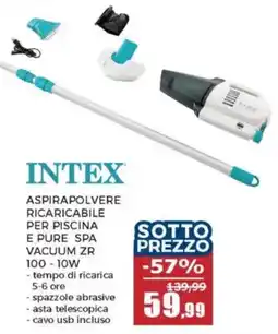 Happy Casa Intex aspirapolvere ricaricabile per piscina e pure spa vacuum ZR 100-10W offerta