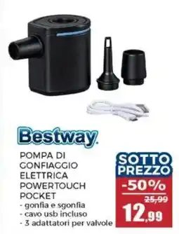 Happy Casa Bestway pompa di confiaggio elettrica powertouch pocket offerta