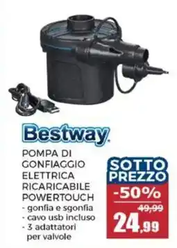Happy Casa Bestway pompa di gonfiaggio elettrica ricaricabile powertouch offerta