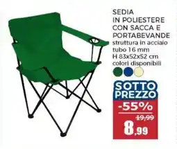 Happy Casa Sedia in poliestere con sacca e portabevande offerta