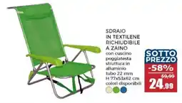 Happy Casa Sdraio in textilene richiudibile a zaino offerta