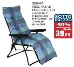 Happy Casa Sdraio reclinabile reclinabile con braccioli offerta