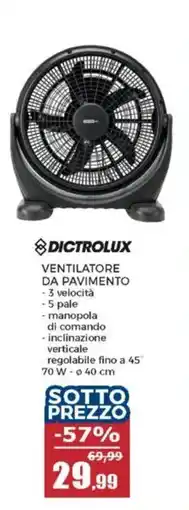 Happy Casa Dictrolux ventilatore da pavimento offerta