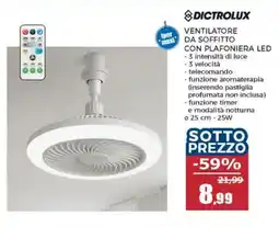 Happy Casa Dictrolux ventilatore da soffitto con plafoniera led offerta