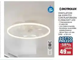 Happy Casa Dictrolux ventilatore da soffitto con plafoniera climalight led offerta