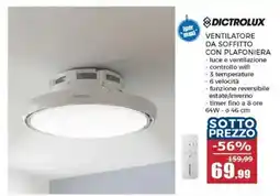 Happy Casa Dictrolux ventilatore da soffitto con plafoniera offerta