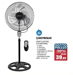 Happy Casa Dictrolux ventilatore a piantana offerta