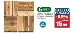 Happy Casa 6 mattonelle in legno di acacia offerta