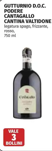 Coop Gutturnio d.o.c. podere cantagallo cantina valtidone offerta
