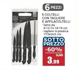 Happy Casa 5 coltelli con tagliere e affilacoltelli offerta