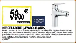 Tecnomat Miscelatore lavabo alanis Grohe offerta