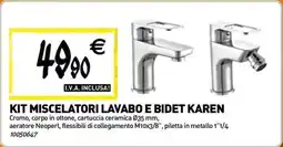 Tecnomat Kit miscelatori lavabo e bidet karen offerta