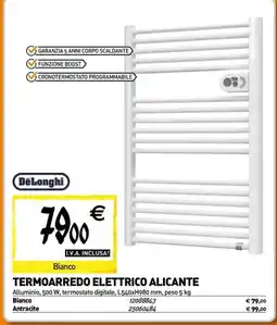 Tecnomat DeLonghi Termoarredo elettrico alicante offerta