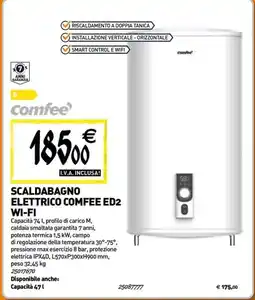 Tecnomat Comfee scaldabagno elettrico comfee ED2 WI-FI offerta