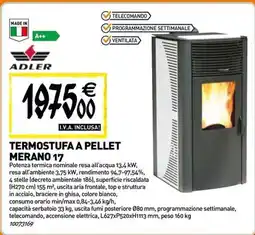 Tecnomat Adler termostufa a pellet merano 17 offerta