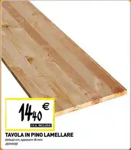 Tecnomat Tavola in pino lamellare offerta
