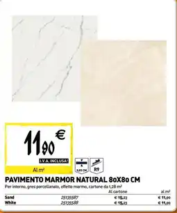 Tecnomat Pavimento marmor natural 80x80 cm offerta