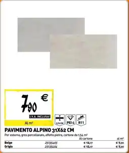 Tecnomat Pavimento alpino 31x62 cm offerta