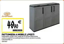Tecnomat Artplast pattumiera a mobile 3 posti offerta
