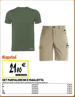 Tecnomat Kapriol set pantaloncini e maglietta offerta